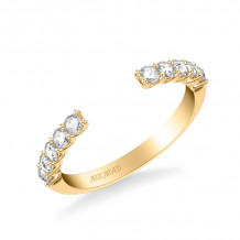 Artcarved Bridal Mounted with Side Stones Classic Rose Goldcut Diamond Wedding Band Irma 14K Yellow Gold - 31-V967Y-L.00