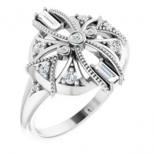 14K White 1/4 CTW Diamond Vintage-Inspired Ring - 124057600P
