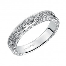Artcarved Bridal Mounted with Side Stones Diamond Anniversary Band 14K White Gold - 33-V9115W-L.00