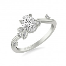 Artcarved Bridal Mounted with CZ Center Contemporary Engagement Ring 14K White Gold - 31-V1034EVW-E.00