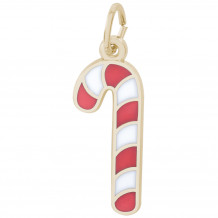 14k Gold Candy Cane w/ Color Charm