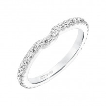 Artcarved Bridal Mounted with Side Stones Classic Diamond Wedding Band Constance 14K White Gold - 31-V732W-L.00