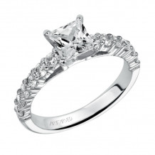 Artcarved Bridal Semi-Mounted with Side Stones Classic Diamond Engagement Ring Natalie 14K White Gold - 31-V240ECW-E.01