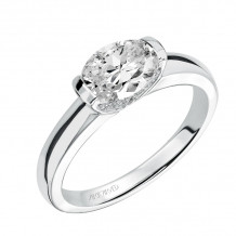 Artcarved Bridal Semi-Mounted with Side Stones Contemporary Engagement Ring Leona 14K White Gold - 31-V443EVW-E.01