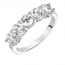 Artcarved Bridal Mounted with Side Stones Classic 5-Stone Diamond Anniversary Band 14K White Gold - 33-V20Q4W-L.00