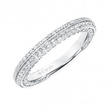 Artcarved Bridal Mounted with Side Stones Contemporary Twist Diamond Wedding Band Theodora 14K White Gold - 31-V713W-L.00