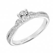 Artcarved Bridal Semi-Mounted with Side Stones One Love Engagement Ring Mara 14K White Gold - 31-V879BRW-E.04