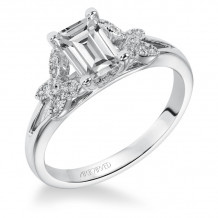 Artcarved Bridal Semi-Mounted with Side Stones Vintage Engagement Ring Camila 14K White Gold - 31-V307EEW-E.01
