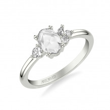 Artcarved Bridal Mounted Mined Live Center Contemporary Diamond Engagement Ring 14K White Gold - 31-V1017DVW-E.00