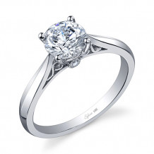 0.03tw Semi-Mount Engagement Ring With 1ct Round Head