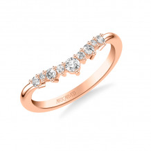 Artcarved Bridal Mounted with Side Stones Contemporary Diamond Wedding Band 14K Rose Gold - 31-V1017R-L.00
