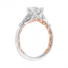 Artcarved Bridal Mounted with CZ Center Classic Lyric Engagement Ring Credence 14K White Gold Primary & 14K Rose Gold - 31-V916GRWR-E.00