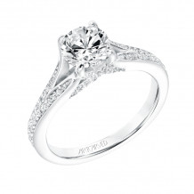 Artcarved Bridal Semi-Mounted with Side Stones Classic Diamond Engagement Ring Rosalind 14K White Gold - 31-V738ERW-E.01