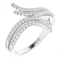 14K White 1/4 CTW Diamond Bypass Ring - 1227496000P