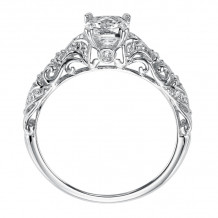 Artcarved Bridal Semi-Mounted with Side Stones Vintage Engagement Ring Glenda 14K White Gold - 31-V529ERW-E.01