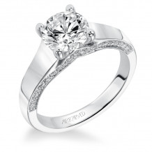 Artcarved Bridal Semi-Mounted with Side Stones Contemporary Engagement Ring Shania 14K White Gold - 31-V368GRW-E.02