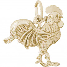 14k Gold Rooster Charm