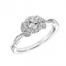 Artcarved Bridal Mounted Mined Live Center Contemporary One Love Engagement Ring Willow 14K White Gold - 31-V883ARW-E.02