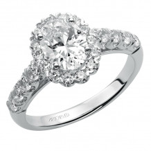 Artcarved Bridal Mounted with CZ Center Classic Halo Engagement Ring Gabby 14K White Gold - 31-V441EVW-E.00