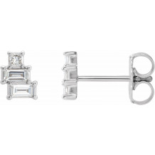 14K White 1/4 CTW Diamond Geometric Cluster Earrings - 86895600P