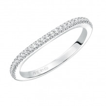 Artcarved Bridal Mounted with Side Stones Contemporary Bezel Halo Diamond Wedding Band Ciana 14K White Gold - 31-V564W-L.00