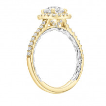 Artcarved Bridal Mounted with CZ Center Classic Lyric Halo Engagement Ring Mellie 18K Yellow Gold Primary & White Gold - 31-V934ERYW-E.02