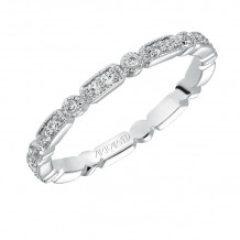 Artcarved Bridal Mounted with Side Stones Vintage Eternity Diamond Anniversary Band 14K White Gold - 33-V95A4W65-L.00
