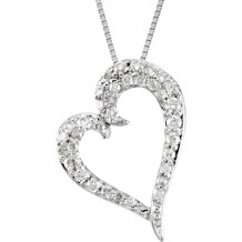 14K White 1/4 CTW Diamond Heart 18 Necklace - 67018101P