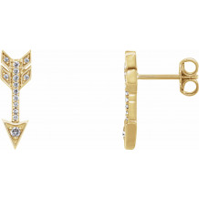 14K Yellow 1/6 CTW Diamond Arrow Earrings - 65243560003P