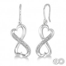 Ashi Diamonds Silver Infinity Heart Earrings