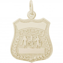 14k Gold Police Badge Charm