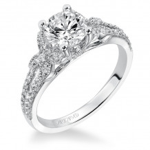 Artcarved Bridal Semi-Mounted with Side Stones Vintage Engagement Ring Brielle 14K White Gold - 31-V308ERW-E.01