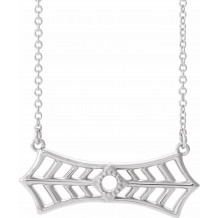 14K White Vintage-Inspired Bar 16 Necklace - 86877600P