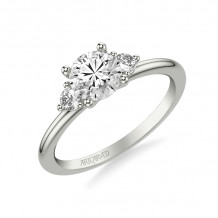Artcarved Bridal Semi-Mounted with Side Stones Classic Engagement Ring 14K White Gold - 31-V1033ERW-E.01