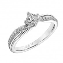 Artcarved Bridal Mounted Mined Live Center Contemporary One Love Engagement Ring Stella 14K White Gold - 31-V304XCW-E.02