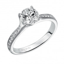 Artcarved Bridal Mounted with CZ Center Classic Diamond Engagement Ring Leah 14K White Gold - 31-V283ERW-E.00