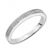 Artcarved Bridal Mounted with Side Stones Classic Diamond Wedding Band Nadia 14K White Gold - 31-V214W-L.00