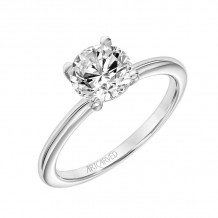 Artcarved Bridal Mounted with CZ Center Classic Solitaire Engagement Ring Missy 18K White Gold - 31-V946GRW-E.02