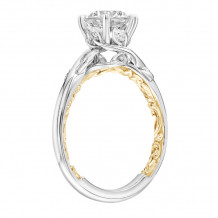 Artcarved Bridal Semi-Mounted with Side Stones Contemporary Lyric Engagement Ring Charnelle 14K White Gold Primary & 14K Yellow Gold - 31-V922GRWY-E.01