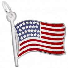 Rembrandt Sterling Silver Enamel Usa Flag Charm