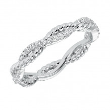 Artcarved Bridal Mounted with Side Stones Contemporary Stackable Eternity Anniversary Band 14K White Gold - 33-V15A4W65-L.00