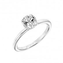 Artcarved Bridal Semi-Mounted with Side Stones Classic Solitaire Engagement Ring Elyse 14K White Gold - 31-V891ERW-E.01