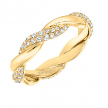 Artcarved Bridal Mounted with Side Stones Contemporary Stackable Eternity Anniversary Band 14K Yellow Gold - 33-V13C4Y65-L.00