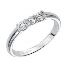 Artcarved Bridal Mounted with Side Stones Contemporary Diamond Wedding Band Adriana 14K White Gold - 31-V191W-L.00