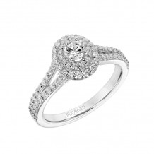 Artcarved Bridal Mounted Mined Live Center Classic One Love Engagement Ring Bree 14K White Gold - 31-V886XRW-E.00