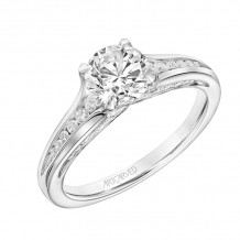 Artcarved Bridal Mounted with CZ Center Classic Diamond Engagement Ring Joelle 14K White Gold - 31-V830ERW-E.00