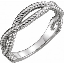 14K White Rope Ring - 51572101P