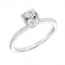 Artcarved Bridal Semi-Mounted with Side Stones Classic Solitaire Engagement Ring Kit 18K White Gold - 31-V815ERW-E.03