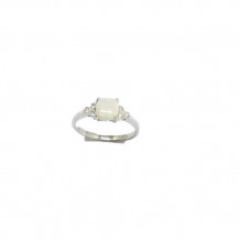 YCH 14k White Gold Opalring Ring