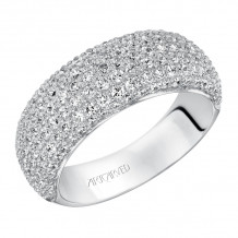 Artcarved Bridal Mounted with Side Stones Contemporary Diamond Anniversary Band 14K White Gold - 33-V9105W-L.00